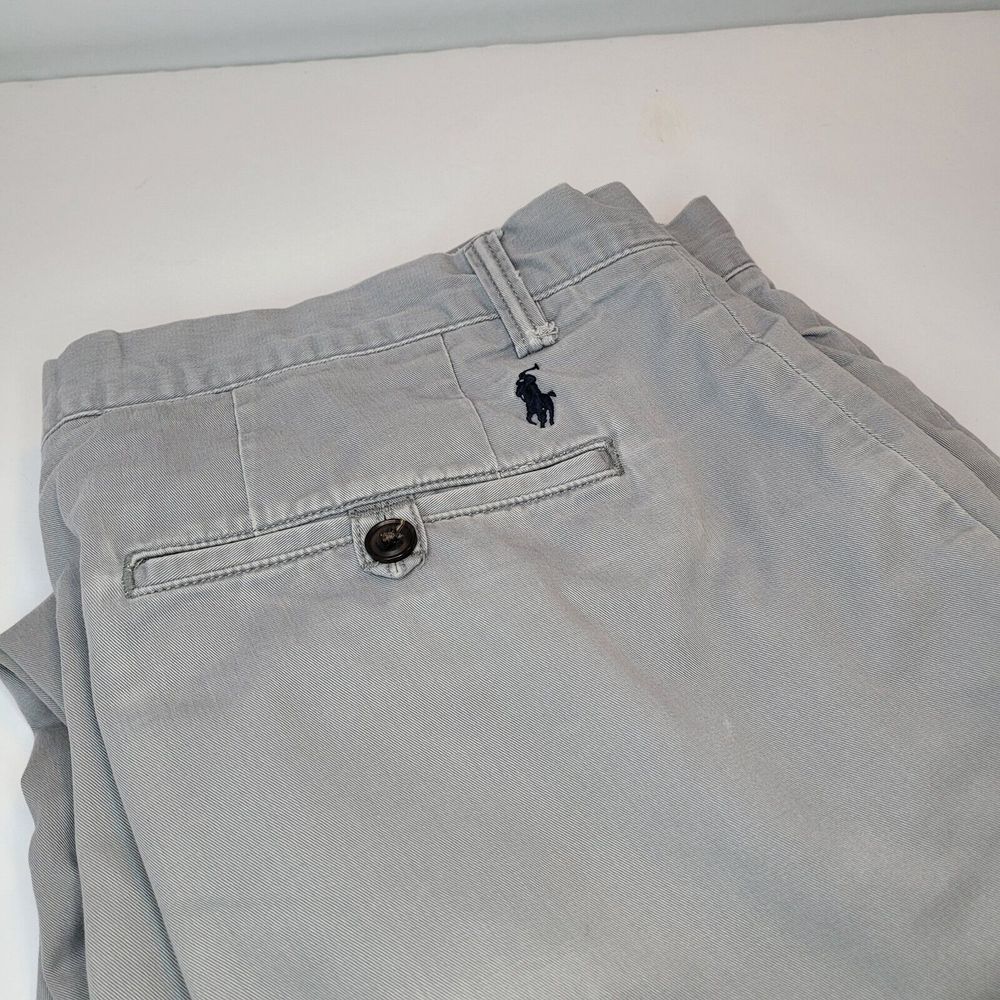 Polo Ralph Lauren Chino Pants Mens 35x32 Grey Excellent Stretch Straight Fit